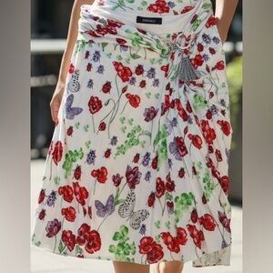 Versace White Skirt with Red and Purple Ladybugs
